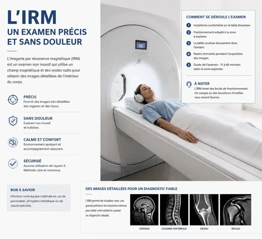 Patient en salle d'examen pour une entéro-IRM
