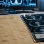Scanner thoracique : poumons, médiastin, cœur et vaisseaux visibles
