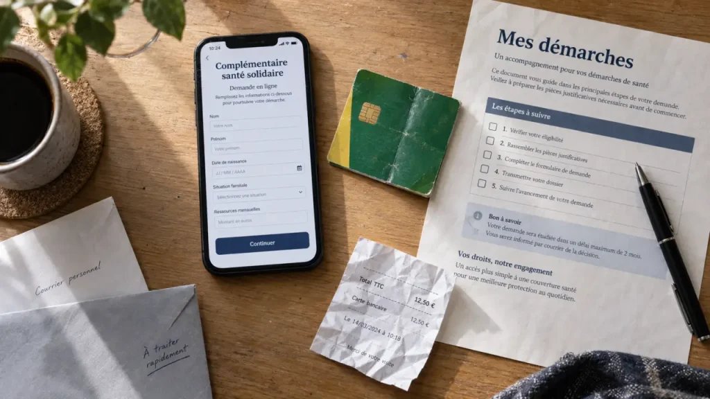 Demande de Complémentaire santé solidaire en ligne : validez les 6 étapes et comptez 2 mois