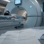 IRM lombaire : patient en salle d’examen