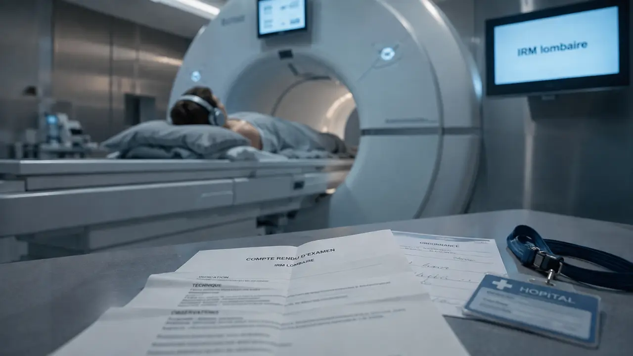 IRM lombaire : patient en salle d’examen