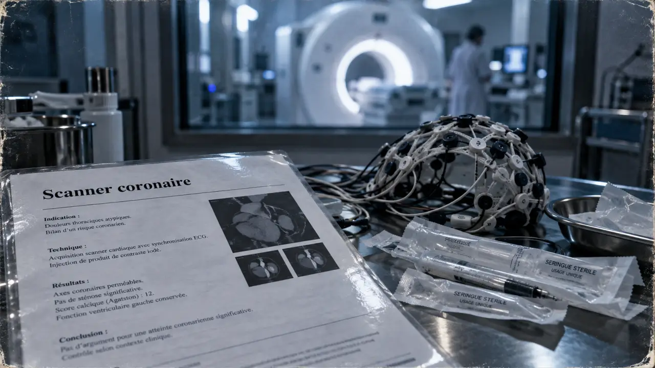 Scanner coronaire : score calcique et examen sans injection