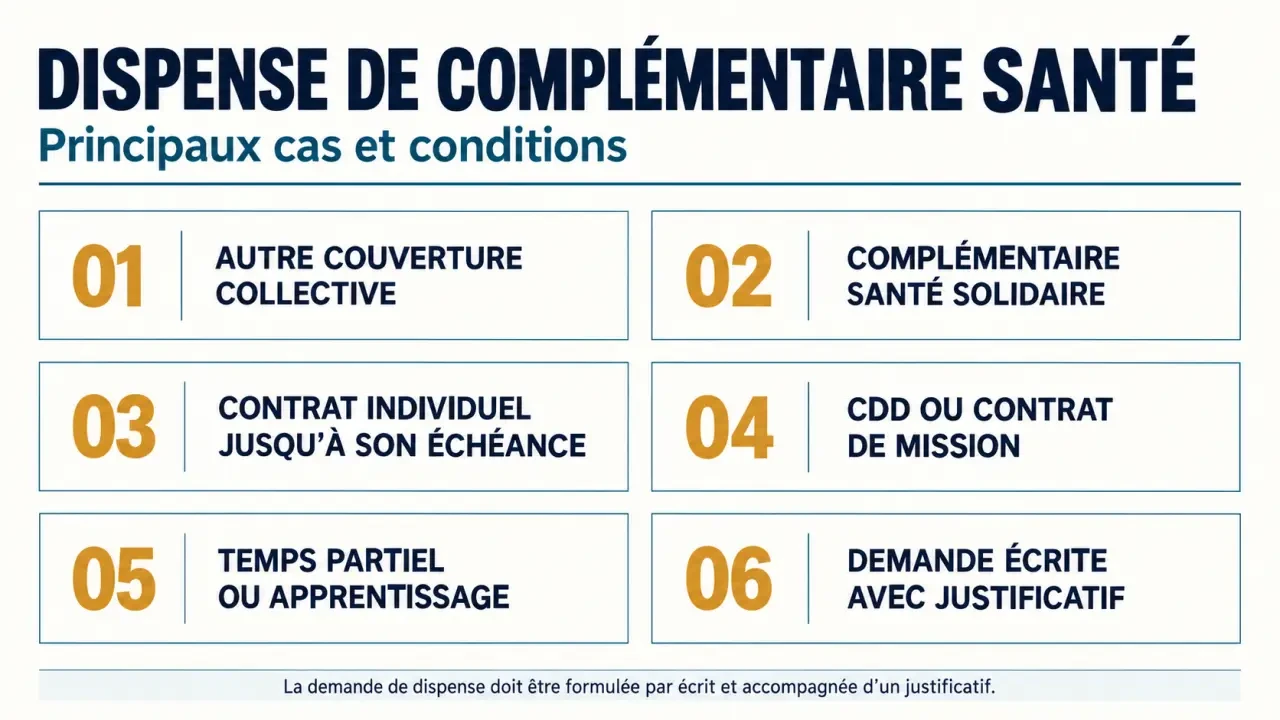 Dispense complémentaire santé : principaux cas et justificatifs à vérifier